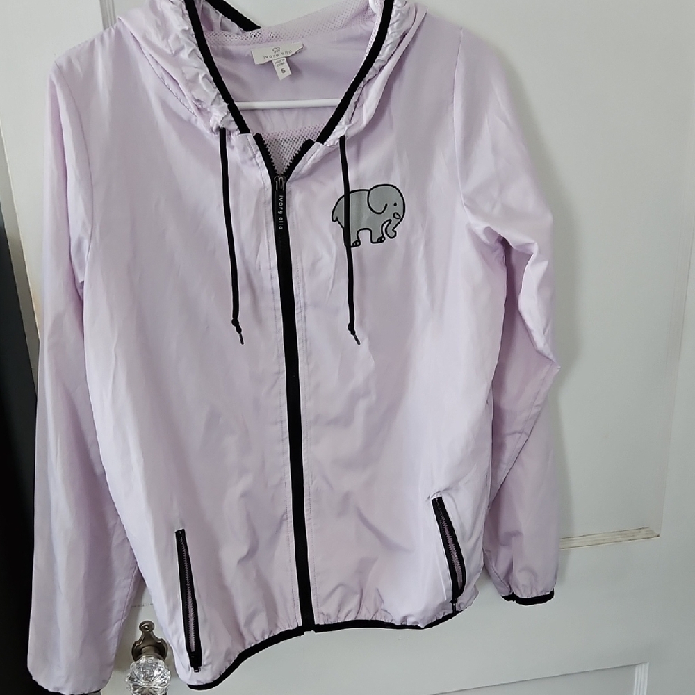 Ivory Ella Light Purple Windbreaker Jacket with Elephant Logo